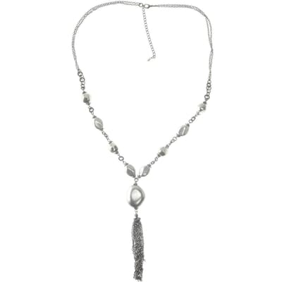 Behave - Ketting dames elegante stijl - zilverkleur hanger detail - 67 cm