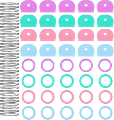 40 Stuks Sleutelhoesjes met 40 Sleutelringen 25mm - Sleutellabels Onderscheider - Sleutelkapjes Sleutelhangers - Sleutelbeschermer Tags voor Volwassenen - Sleutel Hoes/Caps - Sleutelhoes Labels met Ring - Keychain Sleutelhouder - Key Sleutelclip