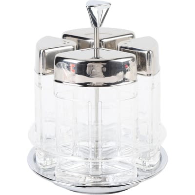 Pot à Condiments de Cuisine Rotatif Transparent 2x150ML 2 X 80ML Bouteilles d'Assaisonnement de Cuisine pour Huile Sel L