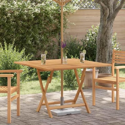Tuintafel Inklapbaar - Houten Tafel Balkon - Buiten Eten - Massief Teak Weerbestendig - 110 x 110 x 75 cm