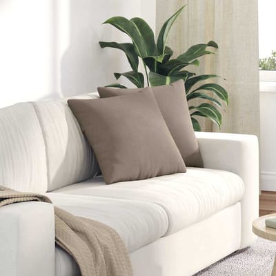 vidaXL - Zitkussens - 2 - st - Stof - Taupe - 45 - x - 45 - cm
