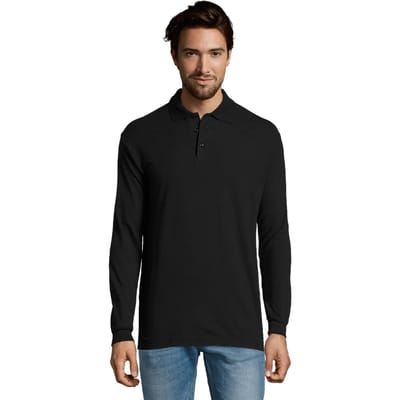 SOLS Heren Ster Poloshirt met Lange Mouwen (Marine)
