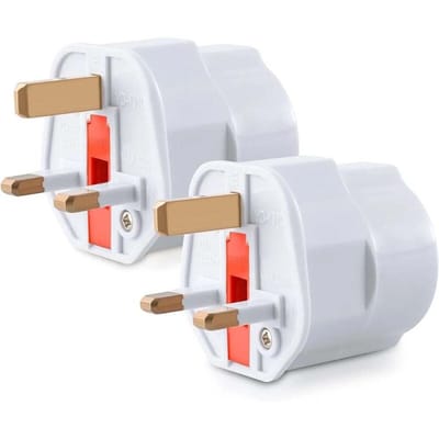 Peysaitr - 2 stuks reisstekker type G - Euro naar UK stekker - Ideaal voor reizen in Engeland, Schotland, Malta, Singapore, Hong Kong en Maleisië - Wit