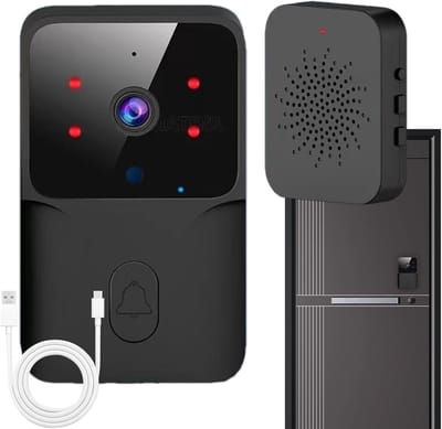 Draadloze Deurbel Camera - Video Intercom WiFi - Woning Beveiliging - Laag Energieverbruik - 108x41x108 mm - Zwart