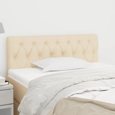 vidaXL - Hoofdbord - 100x7x78/88 - cm - stof - crèmekleurig