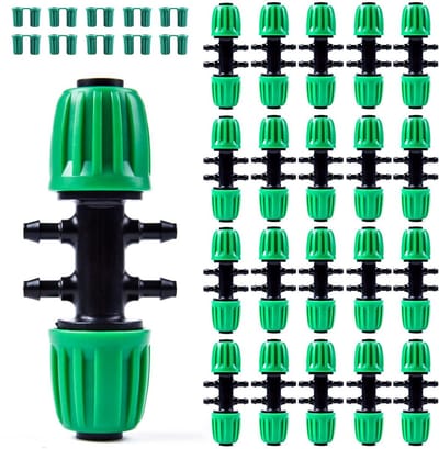 20 Stuks Barbed T-Connectors voor Druppelirrigatie, 1/2 inch naar 1/4 inch, Hoogwaardige Fittingen voor Tuin en Landschap