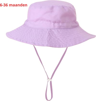 Bovista Zonnehoed - Reishoed - UV Beschermende Hoed - Bucket Hat - Festival - Pet - Hoedje Voor Baby - Hoofdbescherming - Paars - 3-36 Maanden