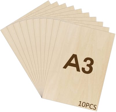 Dailygoods - WISYOK 10x Multiplex, A3 Multiplex Platen 2mm, Multiplexplaten, Houten Platen om te Knutselen Ideaal voor doe-het-zelf houtbewerking, laserbewerking, pyrografie, modelbouw, geschenken-420x300*2mm