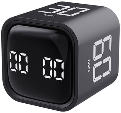 Timer - kookwekker - Zwaartekrachtsensor kookwekker - dempen - ongeveer - geluid - 5/10/30/60 min - aangepaste timing - voor - werk - leren - koken in de keuken - zwart