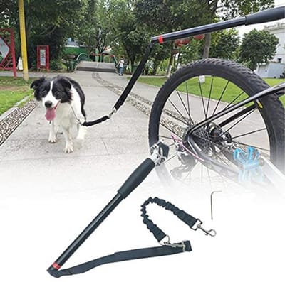 Fietslijn Hond - Handsfree Riem - Samen Fietsen - Schokabsorberend Systeem - 42.5 cm - Zwart