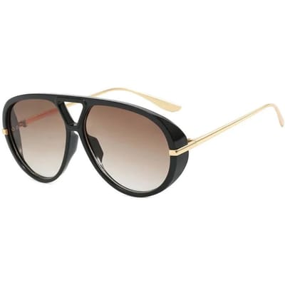Oversized Dames Zonnebril Mode Groot Montuur Gele Lens UV-bescherming Luxe Designer Zonnebrillen 1PC gray