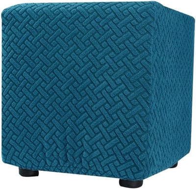 Voetenbankhoes Vierkant - Ottomaan Cover - Meubels Beschermen - Hoge Elasticiteit - 50x50/60x60cm - Gestreept