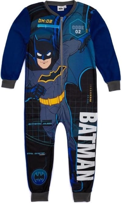 Batman - Onesie - Maat 98/104 - Blauw - Bat-Man - Pyjama