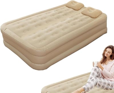 Blow Up luchtmatras, Twin Air LED met ingebouwde pomp, opblaasbedden met geïntegreerde pomp, automatische opblaaspad, inklapbaar voor eenvoudige opslag