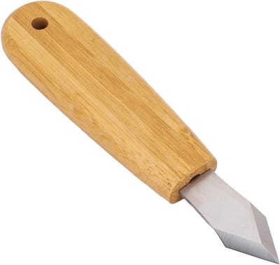 Houtsnijwerk Gereedschap - Snijmes - Graveermes met Handvat - 7CR Stalen Mes - voor Hout Leer Kunststof - Met 2 Scherpe Mesjes - Geschikt voor Ambachten - Bambusoideae Handvat - Houtbewerking.