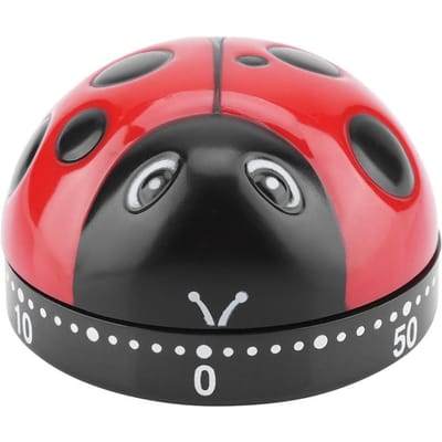Mooie keuken 60 minuten lieveheersbeestje timer schattige timer mechanische opwindbare timer keuken kookwekker herinnering dropshipping black