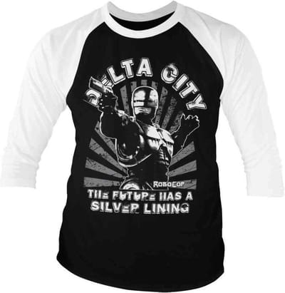 Robocop Raglan top -S- Delta City Zwart/Wit