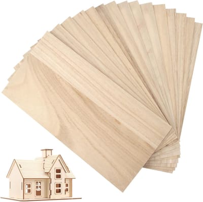 Set van 12 houten monsterplanken, 200 x 100 x 1 mm, lichtgewicht en dun, ideaal voor DIY houtbewerking en creatieve projecten
