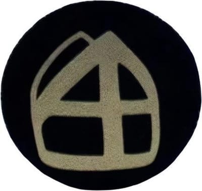 Witbaard Button Met Mijter 5 Cm Textiel Zwart/goud