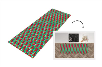 Keukenloper - Loper keuken - Aardbeien - Kinderen - Fruit - Vegan - Design - 150x50 cm - Keukenloper vinyl