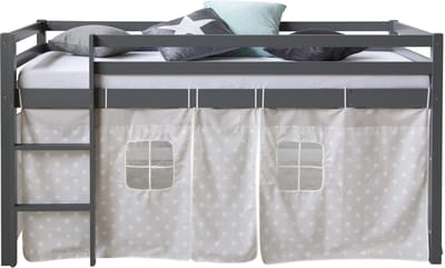 Homestyle4u Hoogslaper - 90x200 cm - Grijs - met sterren