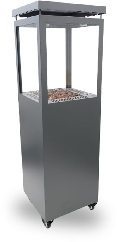HEAT Outdoor Living Utevarme Terrashaard Antraciet - Sfeervolle Vlammen & Krachtige Warmte voor Tuin & Terras 6.5 kW - 40x40x132,5 cm