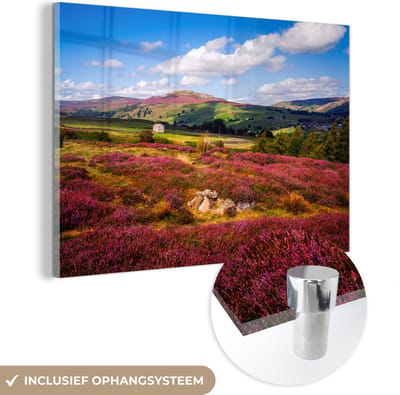 ® Glasschilderij 180x120 cm - Schilderij acrylglas - Het herfstlandschap van het Nationaal park Yorkshire Dales - Foto op glas - Muurdecoratie woonkamer - Wanddecoratie slaapkamer - Schilderijen
