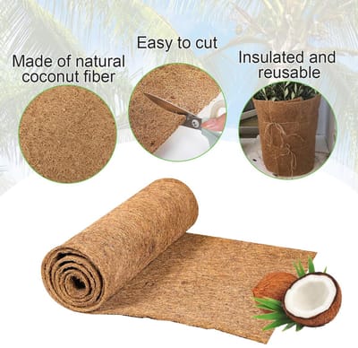 kingsea Coconut Liner rol, 30 cm x 100 cm, kokosmat voor planten, winterbescherming, kokosmat, onkruidbestrijding, stoffen mat