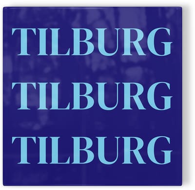Tegeltje Tilburg - donkerblauw lichtblauw - tegeltje stad - tegeltje met tekst