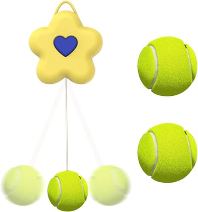 Tennistrainer Set - Wand Trainer Bal - Tennis Oefenen - Automatische Terugslag - 16.7cm Bal - Geel