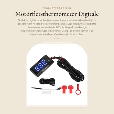Dailygoods - Motorfietsthermometer - Digitale watertemperatuurmeter - Ultradunne waterdichte thermometer - Blauw - Nauwkeurige meting - Geschikt voor...