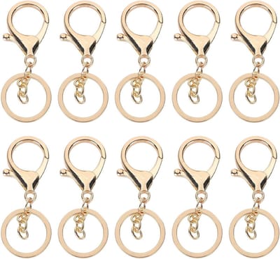 Handgemaakte sleutelhangers met musketon, 10 stuks, perfect voor DIY sieraden en ambachtelijke projecten