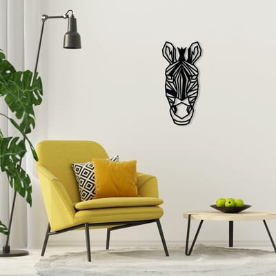 Houten Dierenkop • Houten Zebra • Dierenkop Zebra • Mega • Zwart MDF • Houten Dier • Wandecoratie