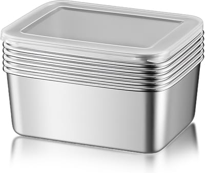 Vershouddozen met deksel: 650 ml meal prep dozen voedselcontainer roestvrij staal opbergdoos vershouddozen oven vriezer vaatwasser veilig BPA-vrij