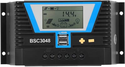 Golden crown - Solar Laadregelaar - 30A - Intelligente Regulator - Zwart - Batterij Opladen - Geschikt voor Diverse Batterijen - 12V/24V/36V/48V