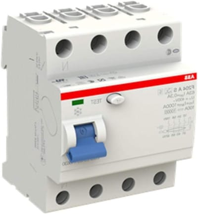Diferentieelschakelaar - Stroomonderbreker Zekering - Elektrische Beveiliging - 4 Polig - 63A 300MA - Zwart