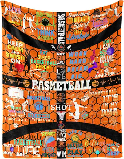Zachte Pluche Basketbal Deken voor Mannen en Jongens - Comfortabel voor Bank en Reizen