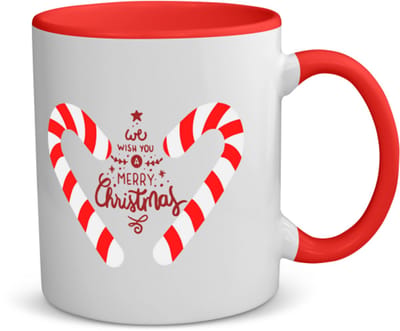 Akyol - kerst we wish you a merry christmas koffiemok - theemok - rood - Kerstmis - kerst beker - winter - kerst - christmas - kerst cadeau - 350 ML inhoud