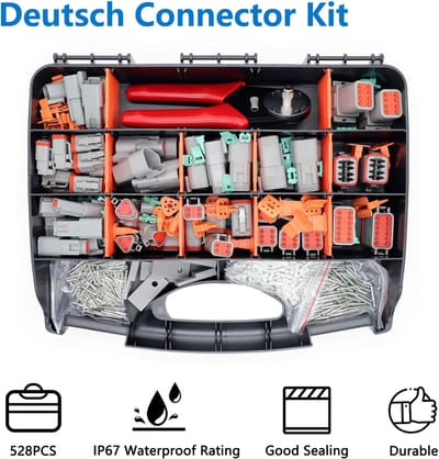 Connector Set - Elektrische Aansluitingen - Waterdicht Verbinden - 528 Delige Kit - 34x27.5x7.5 cm - Grijs