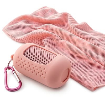 Roze reishanddoek unisex sneldrogende koelende sport handdoek met karabijnhaak compacte microvezel handdoek voor fitness wandelen reizen en workouts