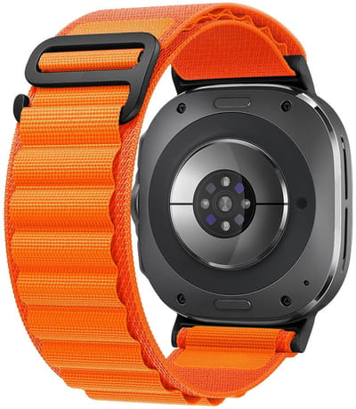 Nylon loop bandje - geschikt voor Samsung Galaxy Watch 8 (40mm) / Galaxy Watch 8 (44mm) / Galaxy Watch 8 Classic - premium bandje met haaksluiting - oranje
