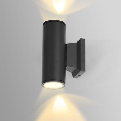 Aigostar 13VEM - Wandlamp - Wandspot - GU10 Fitting - IP65 - voor binnen en voor buiten - Uplight en downlight - Zwart