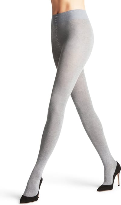 FALKE Family eenkleurig katoen panty dames grijs - maat 42-44