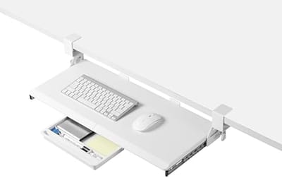 Kantoren toebehoren: Uittrekbare toetsenbordlade voor L-vormige bureau