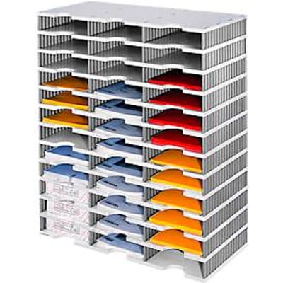 styro® sorteerstation styrodoc Standaard SET, C4, 12 etages/3 rijen/36 vakken, grijs/grijs