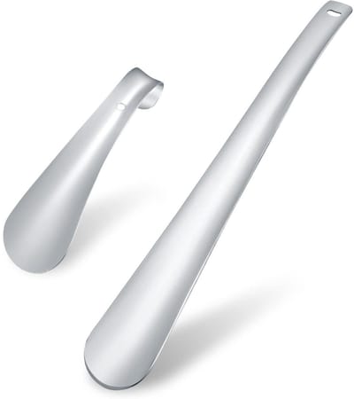 GELLDG 2 schoenlepels - Schoenheffers - Twee lengtes - Schoenlepels van roestvrij staal - 30 cm + 14 cm - Geschikt voor mensen die moeite hebben met bukken, ouderen, kinderen
