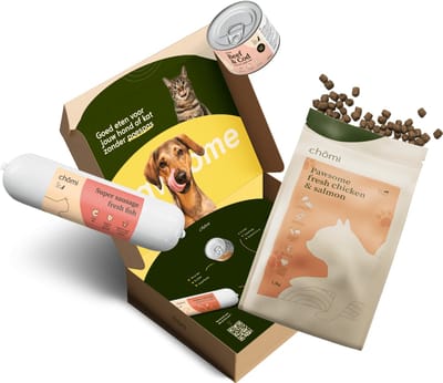 Chomi Pets - Proefpakket Zalm & Paard - 1.5kg Verse zalm - 400gr Hypoallergeen paard natvoer - Hond