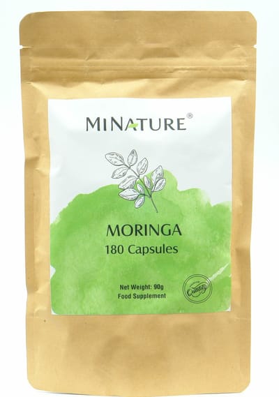 Moringa Capsules 180 stuks - 450mg Moringa poeder van Moringa Oleifera Bladeren per Vegan Capsule - 100% Plantaardig
