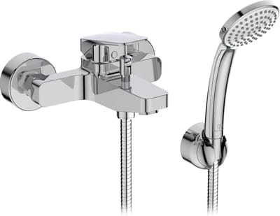 Famanu – Eengreepsmengkraan voor buiten en badkuip/douche met accessoires, chroomkleur