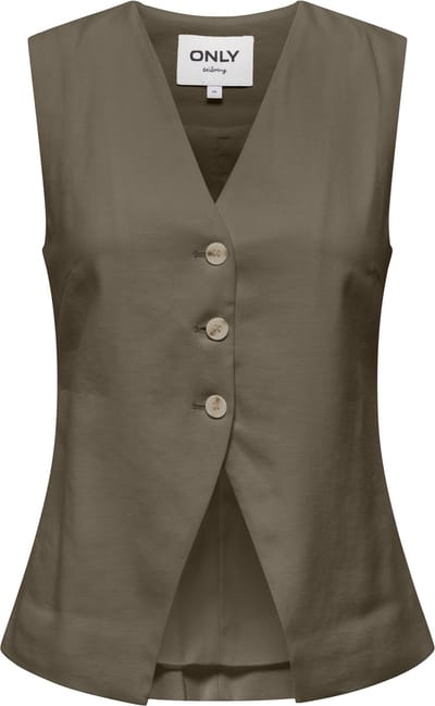 Only groene dames vest   V-hals   Regular fit   Knoopsluiting   Duurzaam   Mouwloos Groen 38